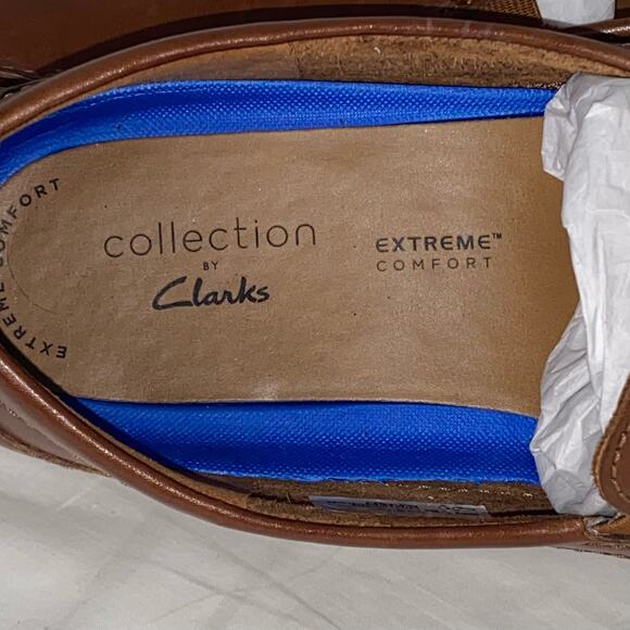 Clarks Marksman Plain Leather Size 11 Dark Tan Extreme Comfort Collection Men\'s